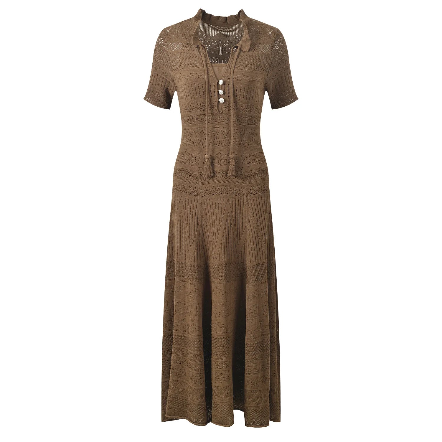 Évoria Dress – Strick Maxi Kleid