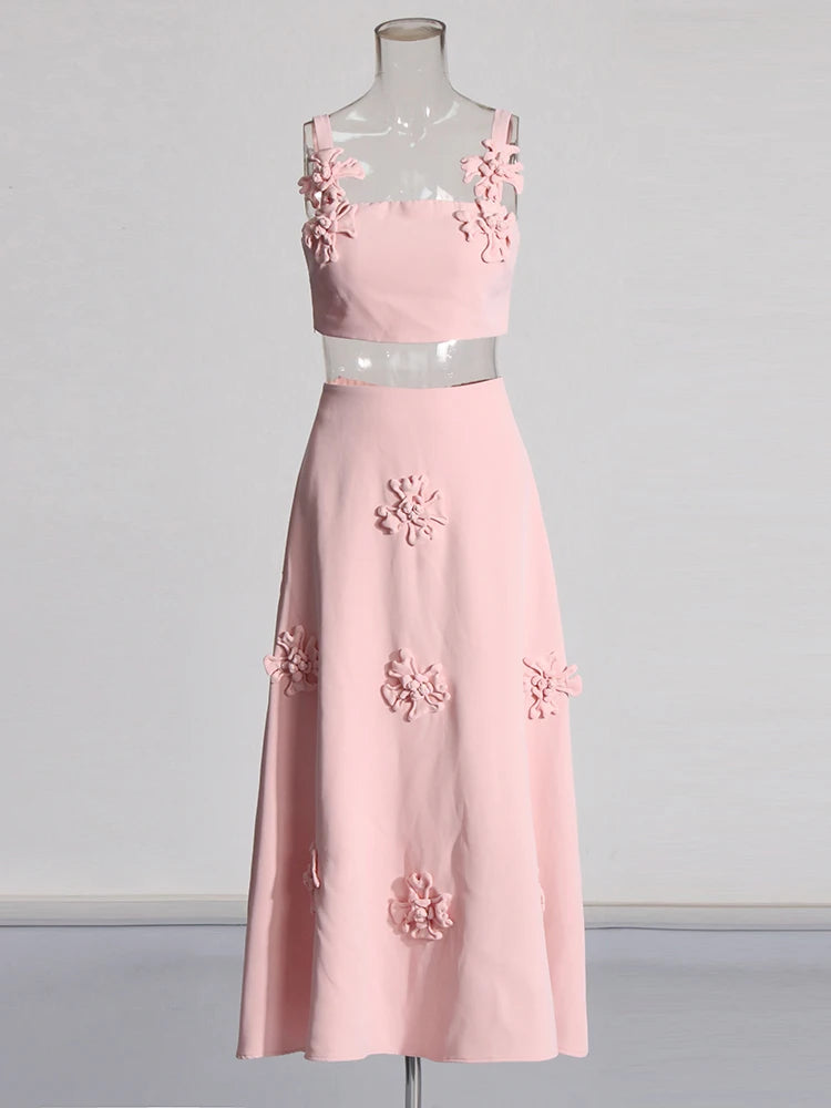 Lyra – Two-piece A-line summer set with appliqués 