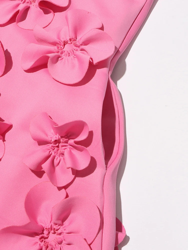 Florence maxi dress with bow and flower appliqué