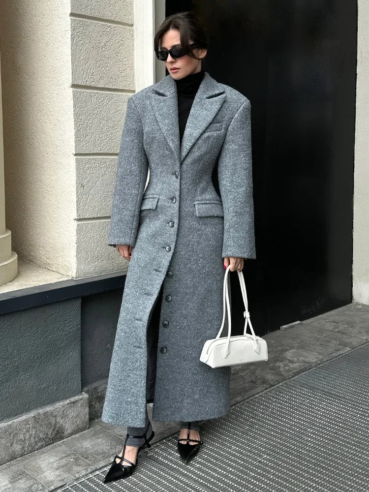 Serenya Woolen Coat – Figurbetonter Wollmantel für Damen