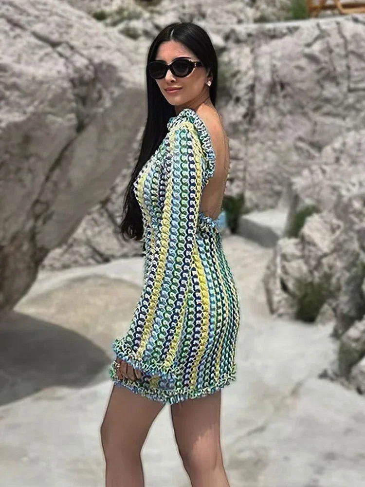 Nice Crochet Dream – Elegant crochet-knit mini dress for summer &amp; vacation 