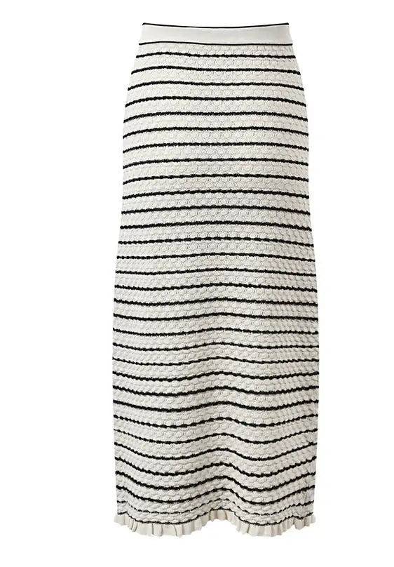 Clara Noir – Zweiteiliges Pointelle-Strickset in Weiß & Schwarz