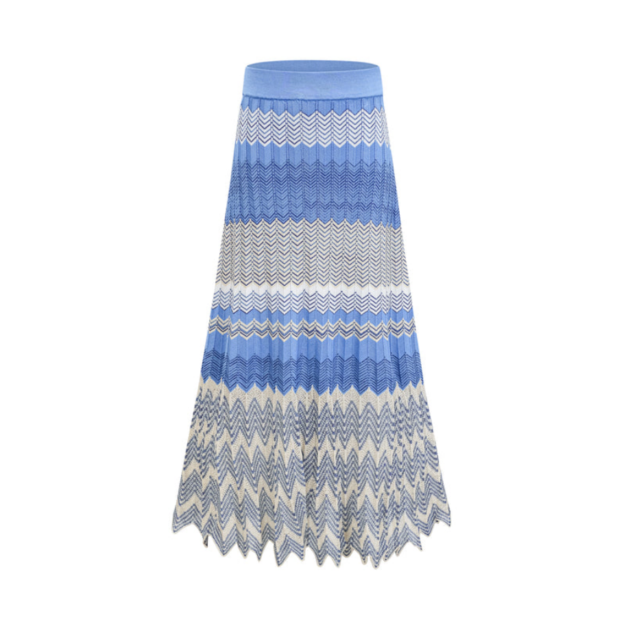 Marisol Azul – Two-piece knitting set with zigzag pattern