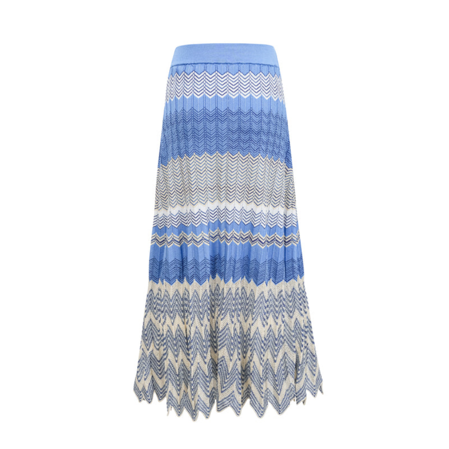 Marisol Azul – Two-piece knitting set with zigzag pattern