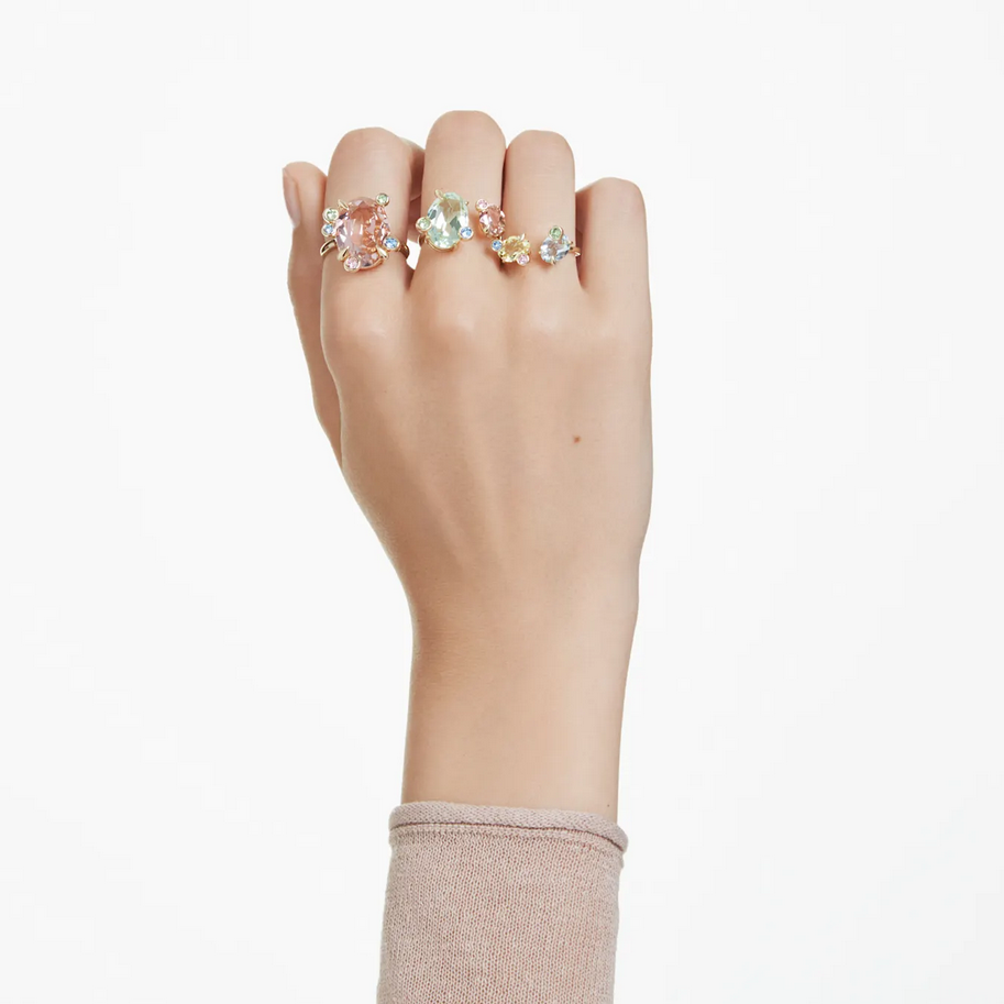 Crystal Drop Ring – Edelstahlring mit Tropfenkristall 3er Set