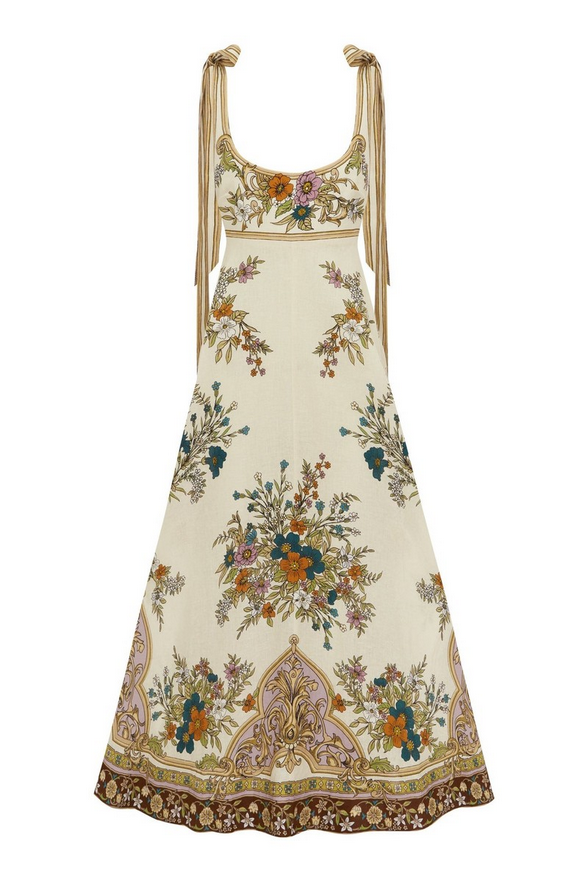 Lumière Summer Linen Midi Dress