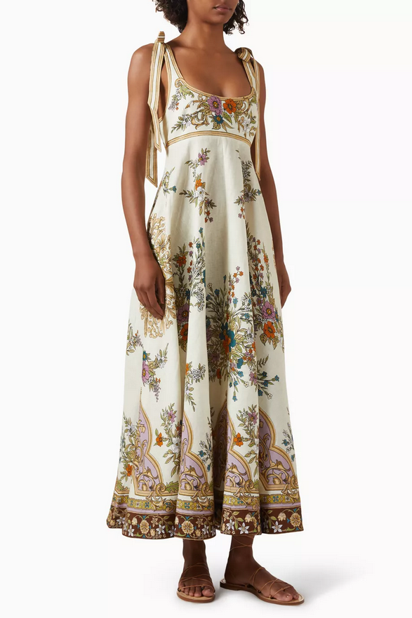 Lumière Summer Linen Midi Dress