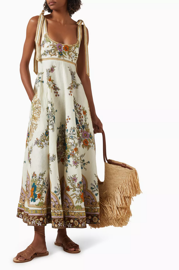 Lumière Summer Linen Midi Dress