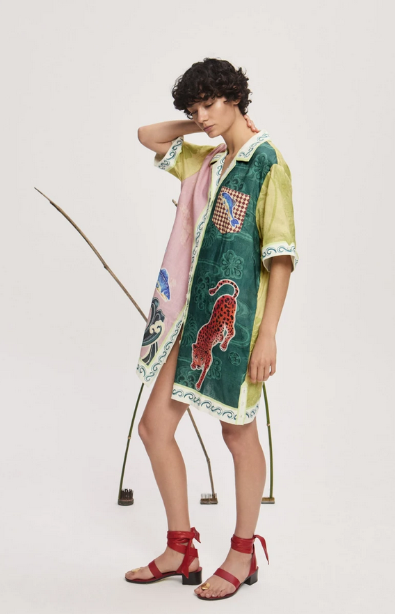 Savanna Spirit Linen Mini Shirtdress