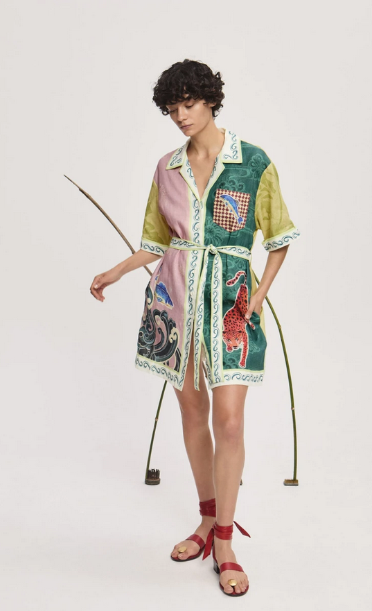 Savanna Spirit Linen Mini Shirtdress