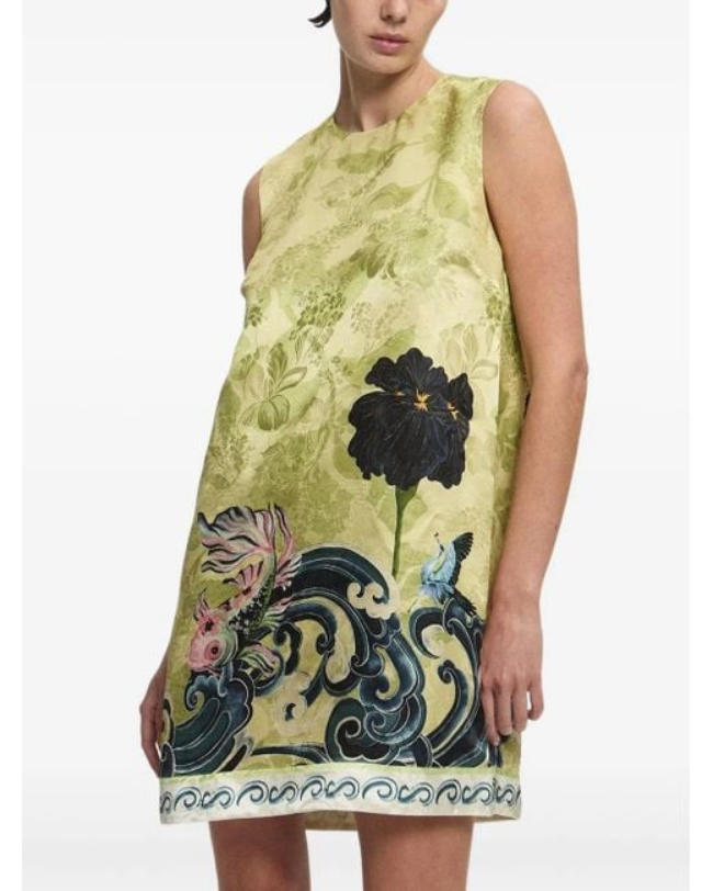 Garden Bloom Silk-Blend Mini Dress