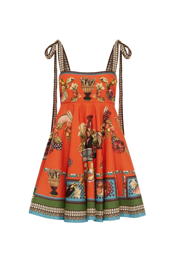 Rocco Citrus Charm Linen Mini Dress