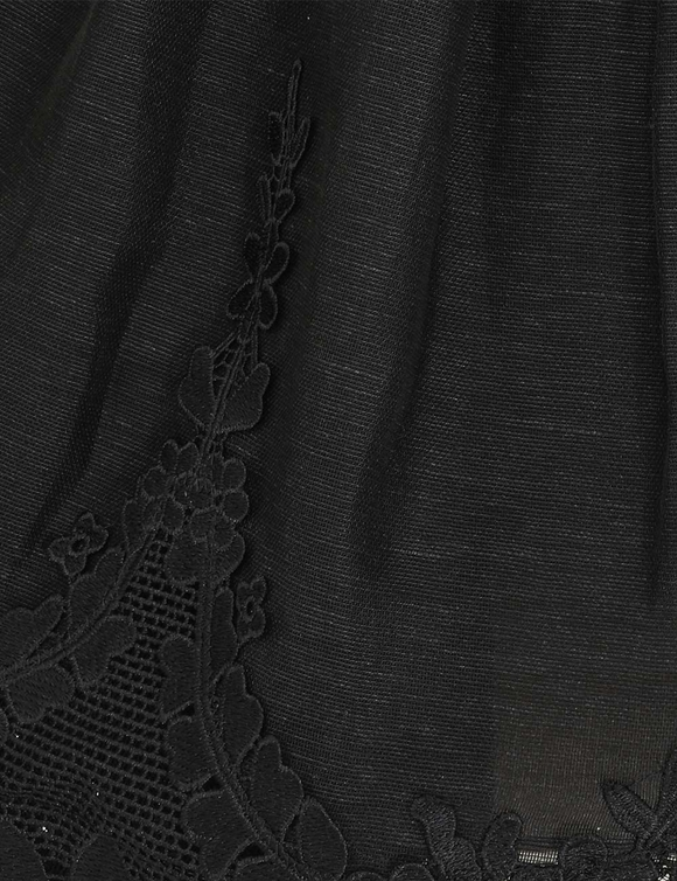 Nocturne Lace Mini Dress – Black Silk-Linen