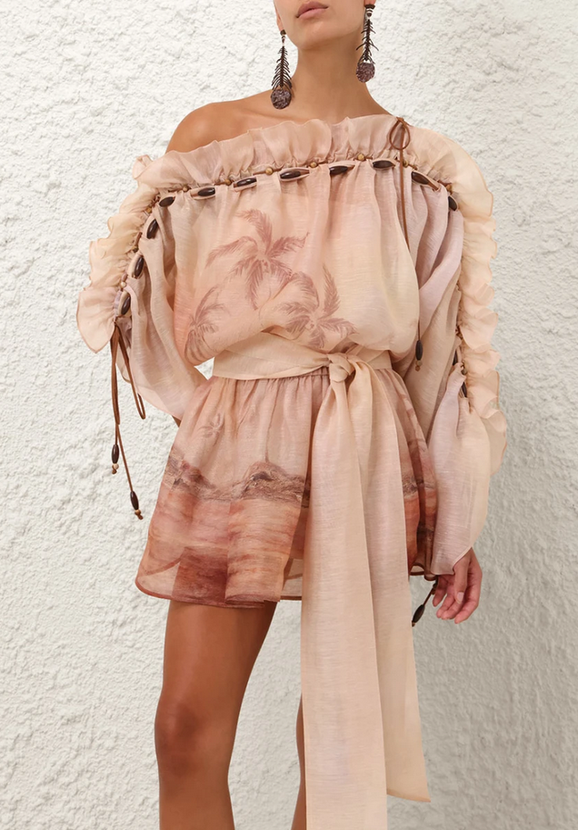 Rustic Dream Ruffle Mini Dress