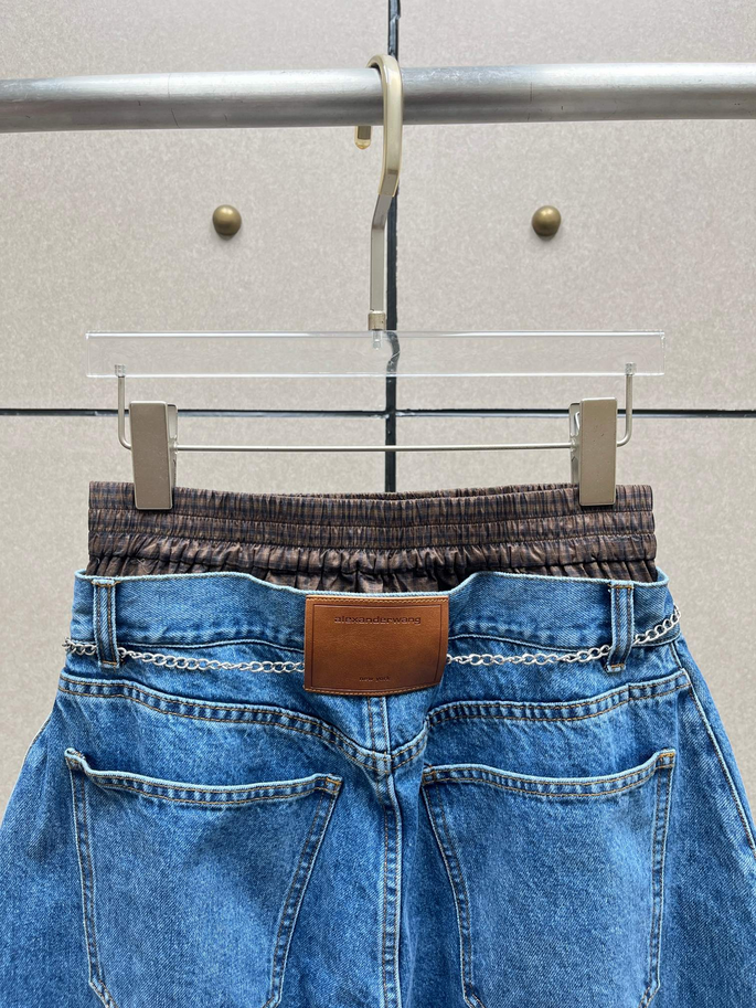 Blue Patchwork Denim Keychain Jeans