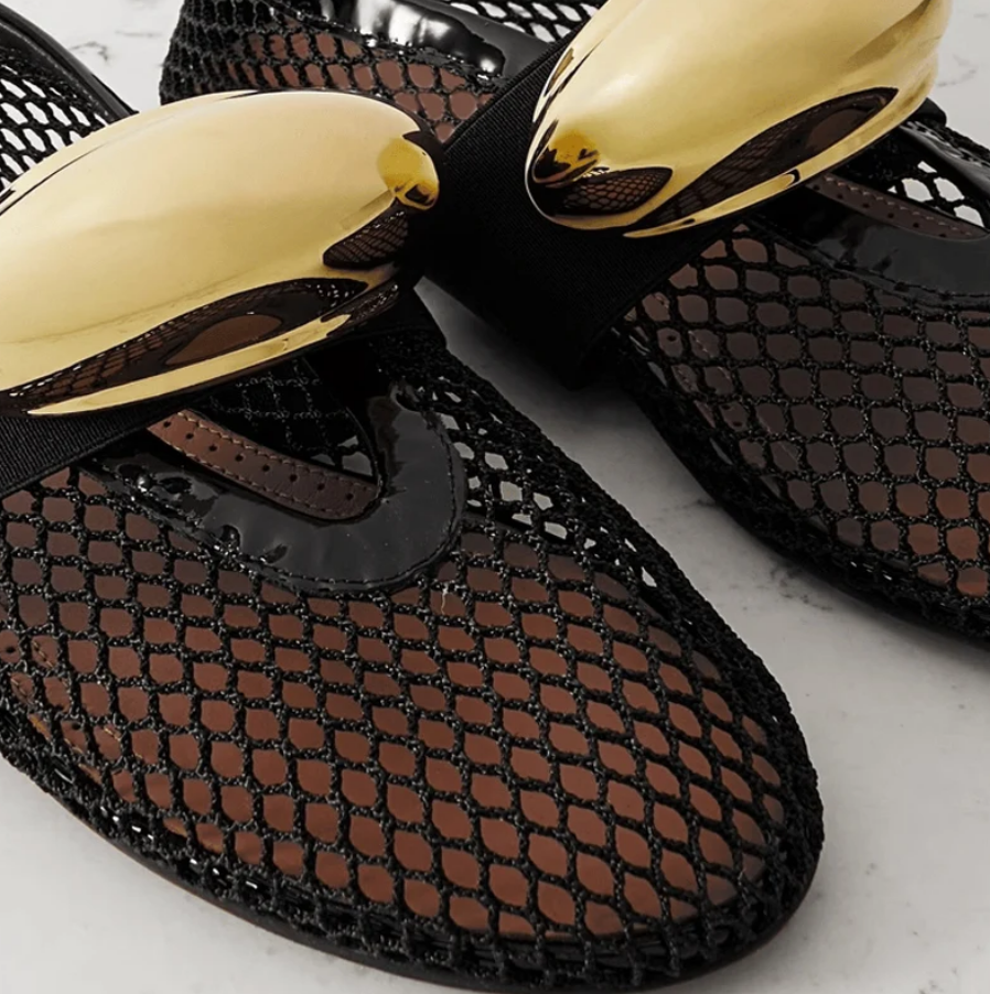 Aline Flat Shoes PU Leather - Net Ballerinas 