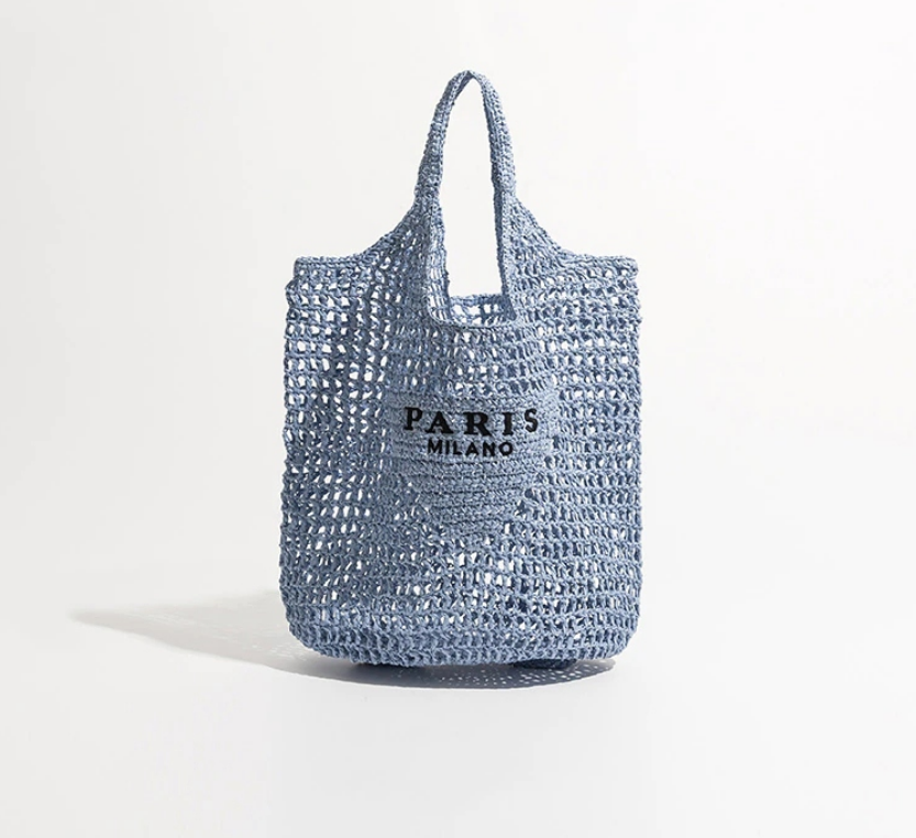 Solina – Handgefertigte Basttasche aus natürlichem Raffia mit Hohlmuster