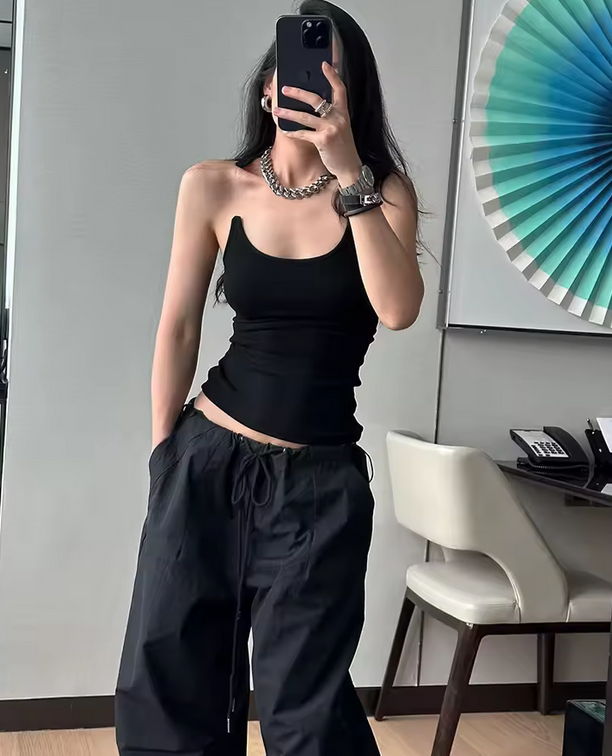 Nyra – Rib-knit top with invisible straps