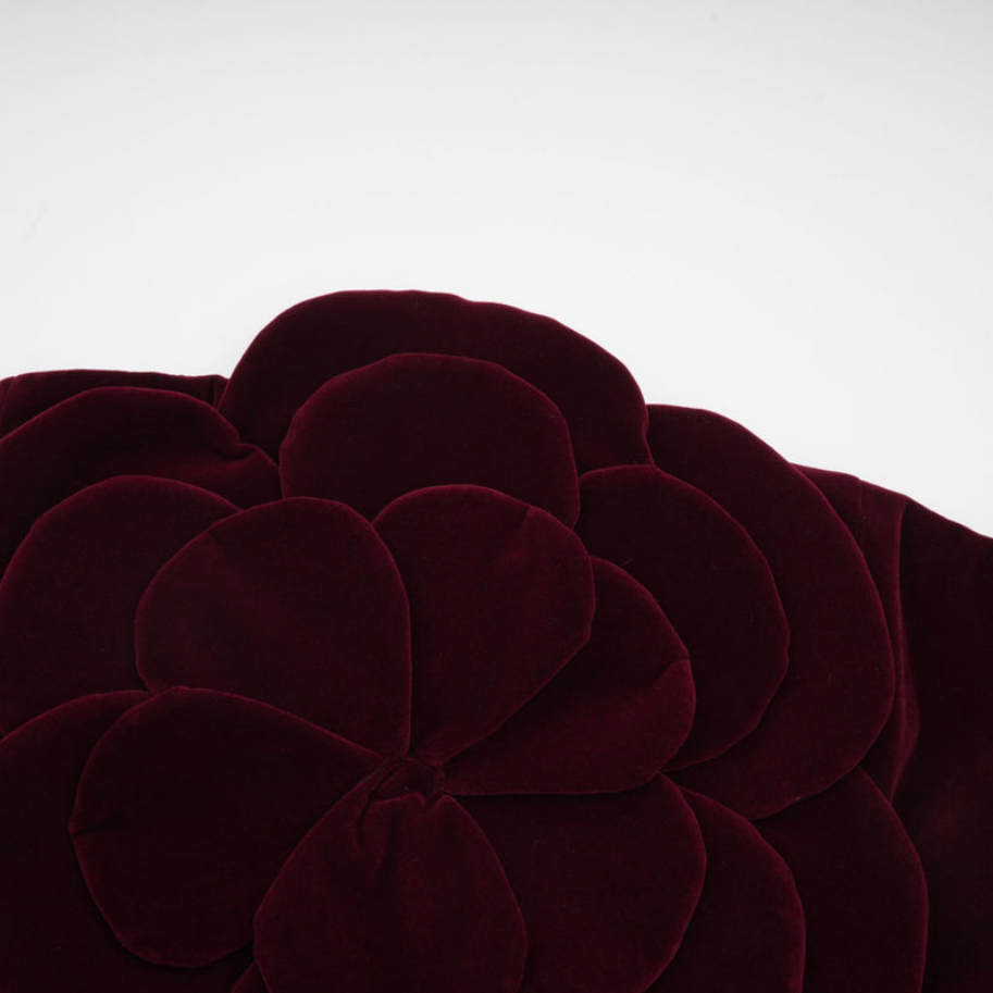 Céline Rouge – Off-the-shoulder mini dress with floral appliqués
