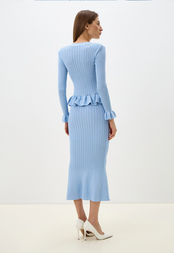 Elise Crème – Two-piece knitting set with gold buttons