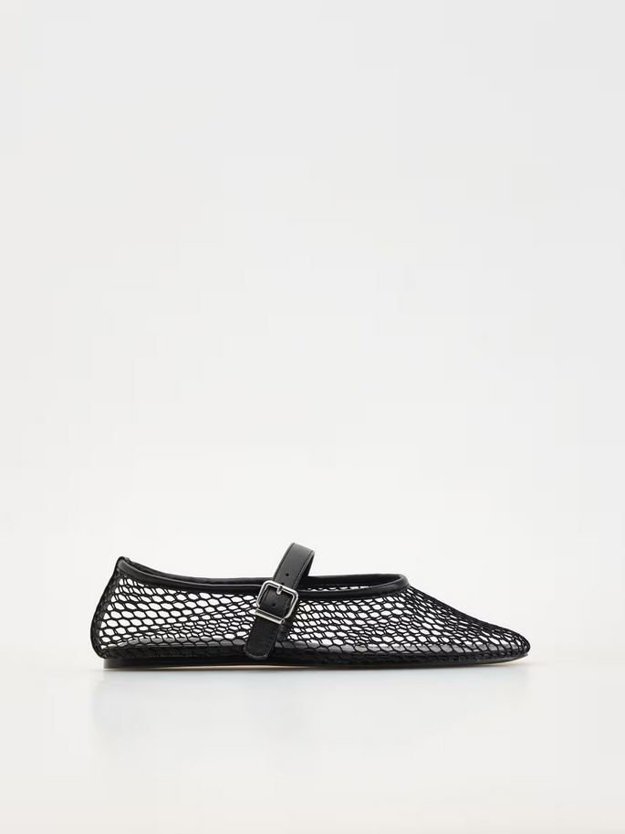 Aline Flat Shoes PU Leather - Net Ballerinas 