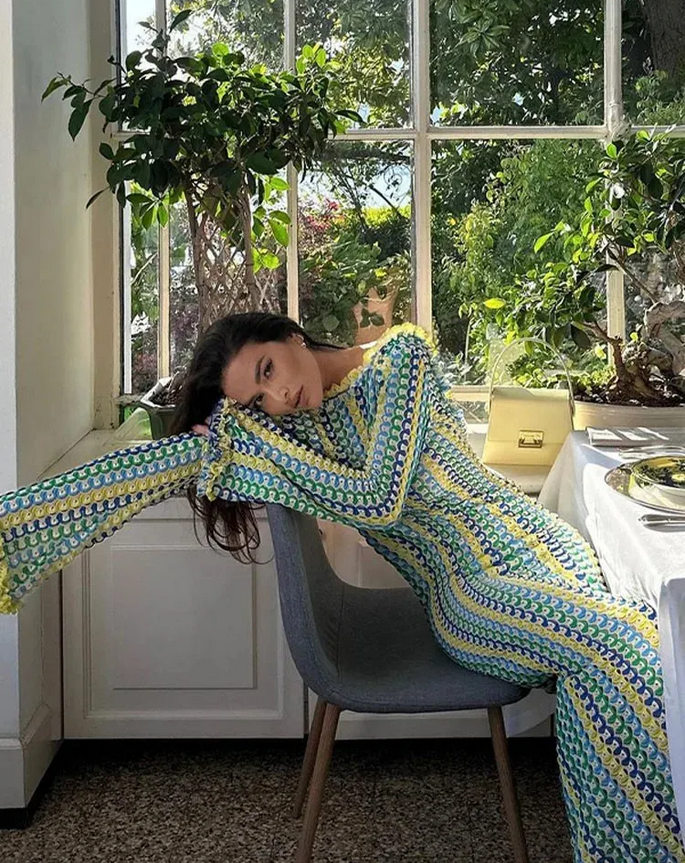Nizza Crochet Dream – Elegantes Häkel-Strick Maxi Dress