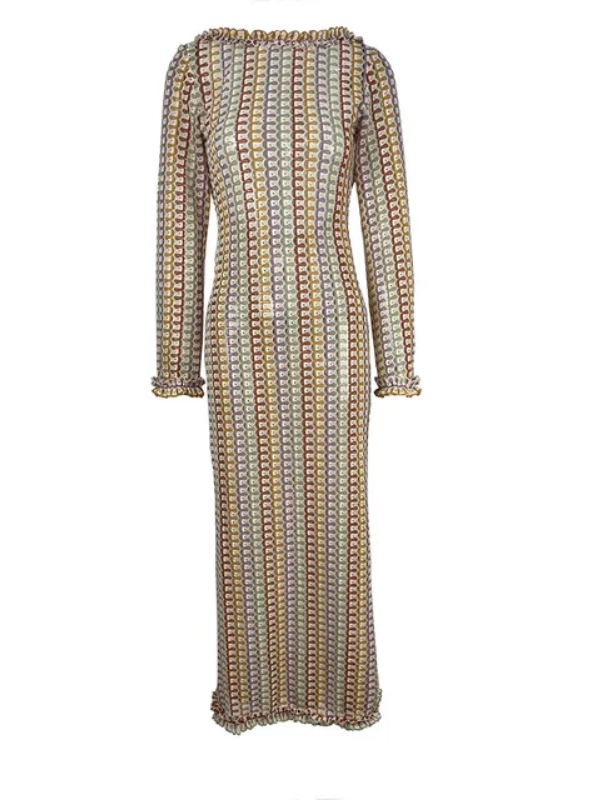 Nizza Crochet Dream – Elegantes Häkel-Strick Maxi Dress