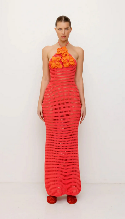 Soleil Crochet Dress – Rückenfreies Häkelkleid