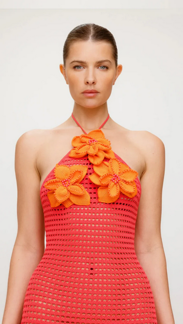 Soleil Crochet Dress – Rückenfreies Häkelkleid