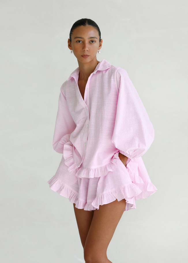 Rosé Breeze Set – 2-teiliges Streifen-Outfit