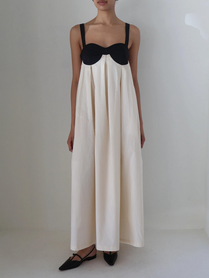 Aureli Maxi – Elegantes Patchwork-Kleid