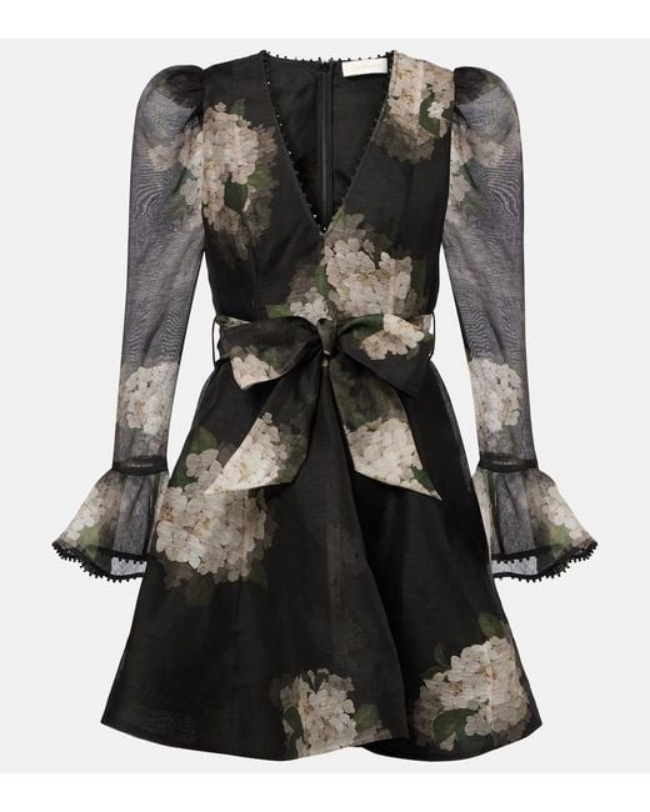 Black Bloom Mini Kleid