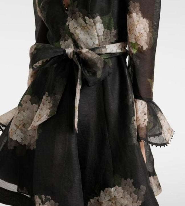 Black Bloom Mini Kleid