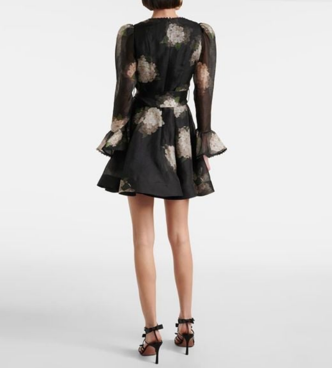 Black Bloom Mini Kleid