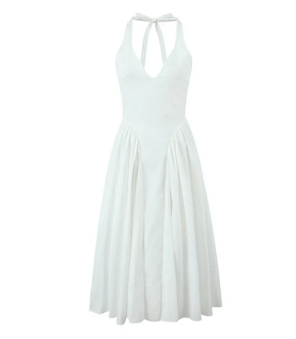 Talina "White Flame" – Rückenfreies Maxikleid