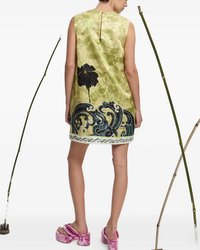 Garden Bloom Silk-Blend Mini Dress