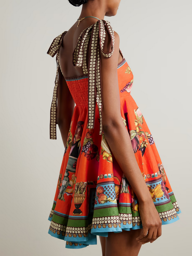 Rocco Citrus Charm Linen Mini Dress