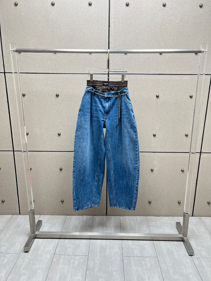 Blue Patchwork Denim Keychain Jeans