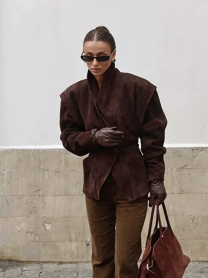Veloura Jacket – Damen Kunstwildleder-Jacke im Retro-Streetstyle