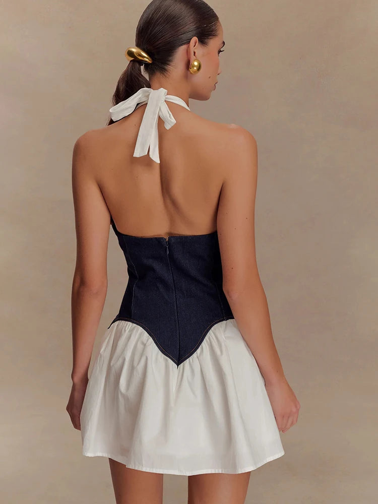 Denim Flame Dress - Mini Dress