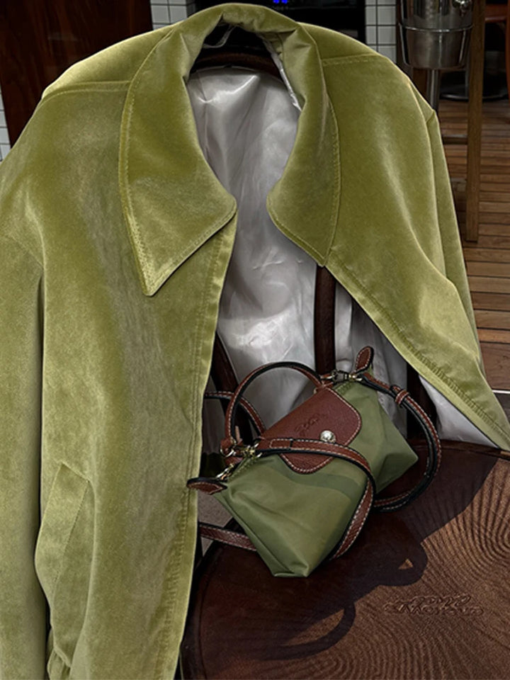 Olive Suede Cropped Jacket