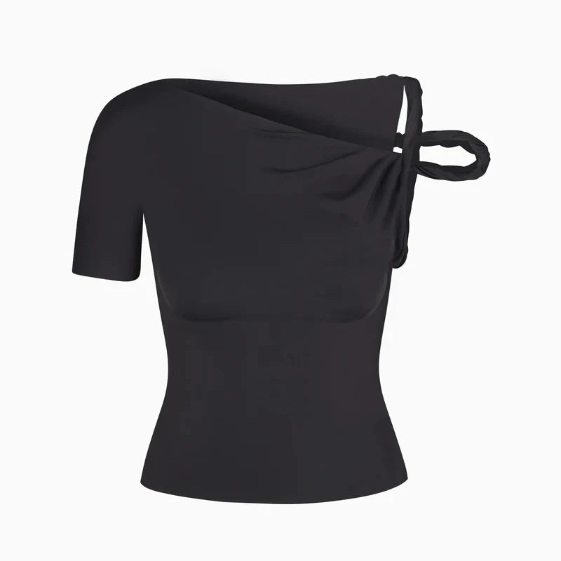 Twist & Sleek One-Shoulder Top