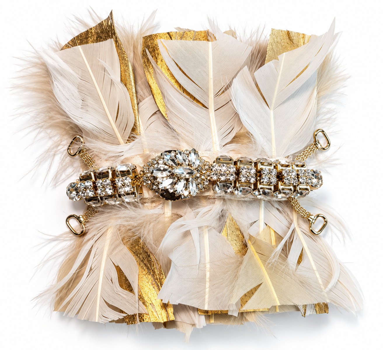 Ivory Feather Majesty – Champagne Gold