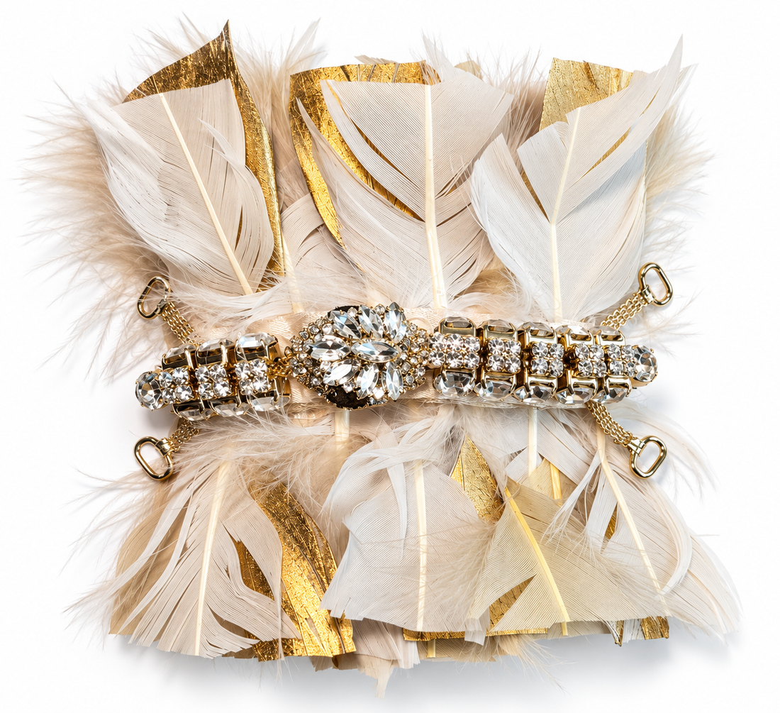 Ivory Feather Majesty – Champagne Gold