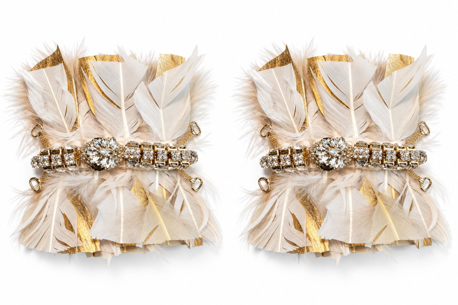 Ivory Feather Majesty – Champagne Gold