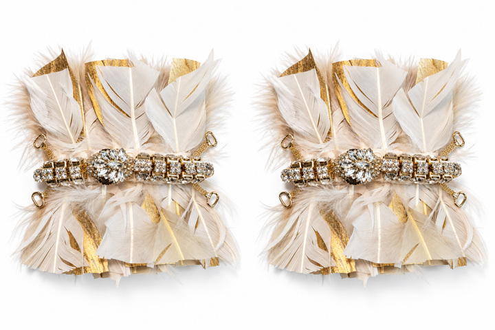 Ivory Feather Majesty – Champagne Gold