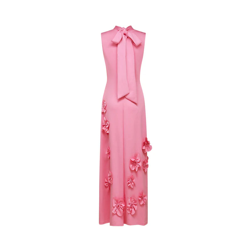 Florence maxi dress with bow and flower appliqué