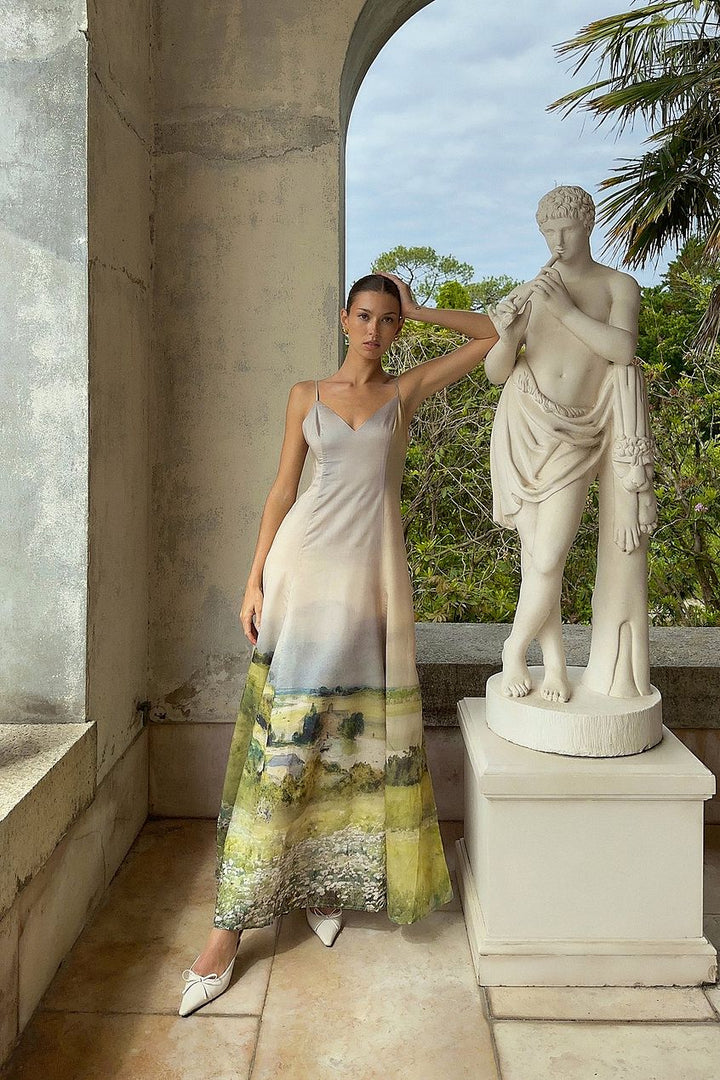 Ink Whisper Dress – Satin-Eleganz