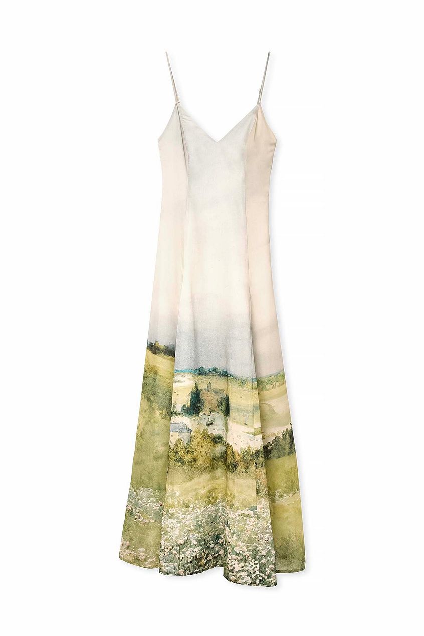 Ink Whisper Dress – Satin-Eleganz
