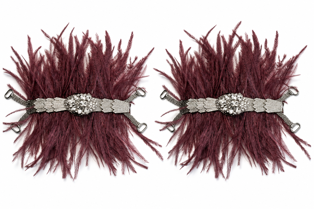 Burgundy Feather – Snake Silver